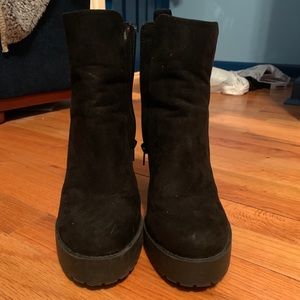 Black heeled booties